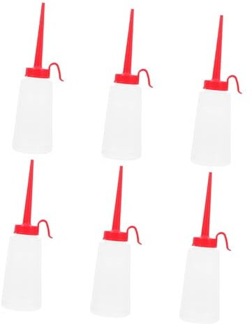 Parliky 6 Pezzi Dispenser Olio Plastica Trasparente con Beccuccio Lungo Bottiglie Precise per Olio Motore Cucito e Artigianato Facili da Pulire e Riutilizzabili