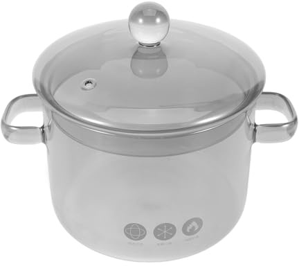 ERINGOGO Marmite en Verre Borosilicate 1500 Ml avec Couvercle Casserole Résistante à la Chaleur pour Plaques Vitrocéramiques Double Poignées Pratiques pour Mijoter Soupes et Ragoûts