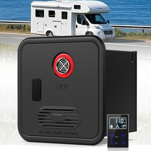 WANGYYDS Suburban RV Water Heater, RV Tankless Water Heater, 55,000 BTU RV Instant Water Heater with Remote Controller,15x15 Inch, DC 12V, Propane Gas, Compatible with All RVs NoShowerHead-Black