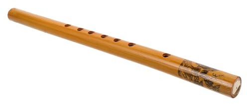 Vertikale Flöte für Anfänger 33cm aus Bambus, 7 Löcher für Schüler | Gelb, Leicht Tragbar für Schule und Übung, Reiner Klang, Chinesische Musikinstrumente