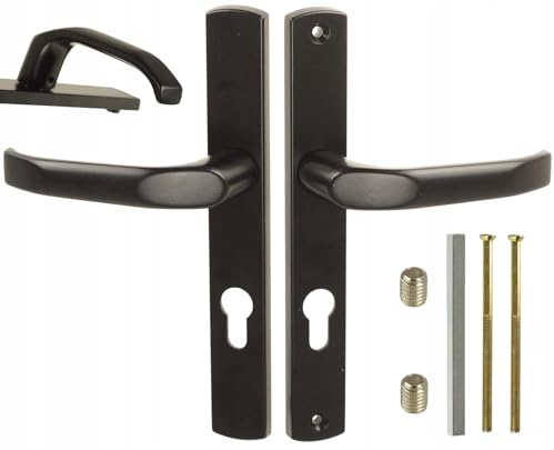 FEINZ Poignée de Portail Aluminium Noir 72mm Plaque Longue