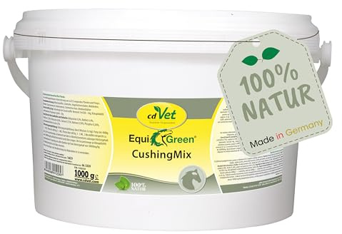 cdVet Naturprodukte EquiGreen CushingMix 1 kg, Pferde und Ponys, Stoffwechselprobleme, Entgiftungsorgane, Vitalstoffe, mit Möchspfeffer und Grünhafer