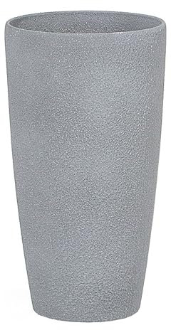 Beliani Cache-Pot 42 cm en Pierre Grise Fibre de Verre pour Jardin Patio Petite Taille Abdera