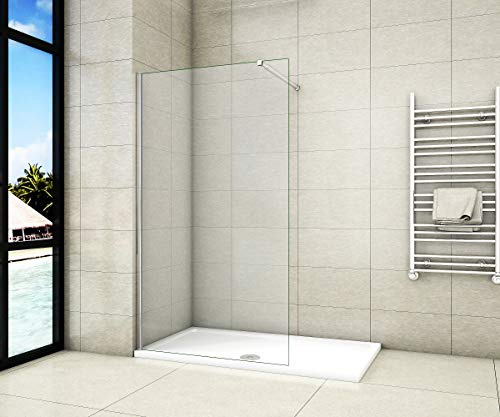 Aica Sanitär Duschwand Walk In Dusche 110cm Duschabtrennung 10mm NANO Glas Duschtrennwand 200cm Höhe