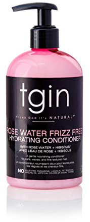 tgin Rose Water Frizz-Free Hydrating Conditioner for Curls - Waves - Great for low porosity hair - Fine hair