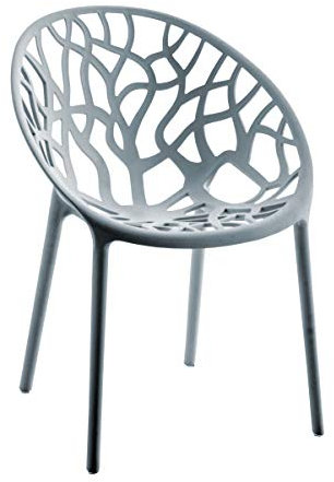 CLP Gartenstuhl Hope Kunststoff I Stapelstuhl wetterfest und UV-beständig I Outdoorstuhl pflegeleicht I Sessel für draußen, Farbe:grau