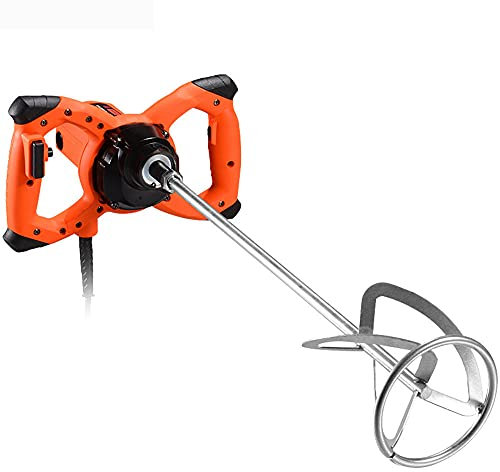 Mezcladora, Batidora Amasadora Cemento, Agitador de Concreto de 6 Velocidades, Varilla en Espiral M14 para Mortero Ø 120 mm, para Mezclar Pintura, Lechada de Cemento, Hormigón, Mortero, Forraje