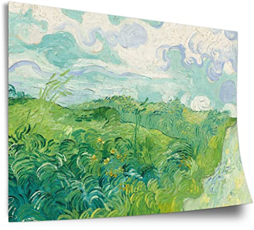 Printistico Poster Vincent van Gogh - Feld mit grünem Weizen (1889) Kunstdruck ohne Rahmen, Wandbild - A4, A3, A2, A1, A0, XXL - Wohnzimmer, Schlafzimmer, Küche, Deko