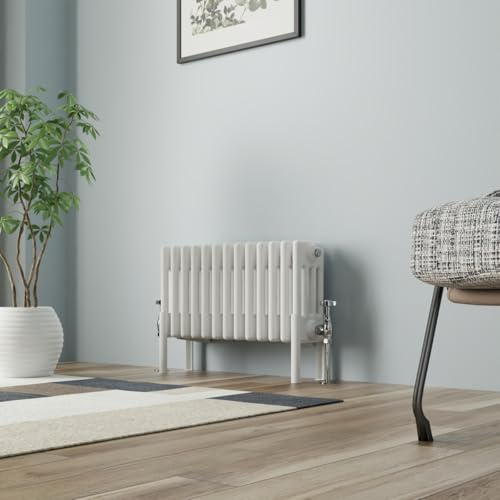 NRG Radiador de hierro fundido tradicional Cuatro Columna 300x605mm Blanco Interior Diseñador Radiadores de baño