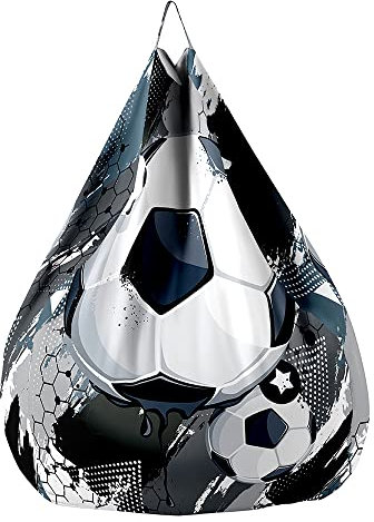 FANSU Sitzsack Waschbar Sitzsack Ohne Füllung Fußball Drucken Fußball Sitzsäcke für Kinder Erwachsene, Sitzsack-Stuhlbezug Indoor Outdoor Stofftier Aufbewahrung (100x120cm,Schwarzgrau)