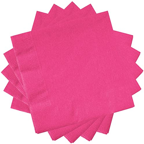 POPOYU Party-Papierservietten, rosafarbenes Partygeschirr, rosafarbene Papierservietten, Einweg-Servietten für Kinder, Erwachsene, Mädchen, Prinzessinnen, Geburtstagspartys, Tischdekorationen, 20