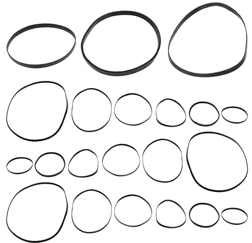 Hemobllo Gummiriemen für Rekorder - 50 Stück Mischung aus Flachen Kassettenriemen Kassettenspieler-Antriebsriemen Kassettenrecorder Reparatur Wartung Gummiriemen, 2mm Breite, 40-135mm Länge