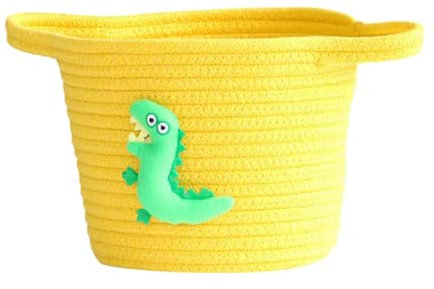 Cabilock Aufbewahrungskörbe Aus Baumwolle Wäschebehälter Für Jungen Und Mädchen Spielzeug Snacks Tierdruck Gelb Und Mädchenfreundliches Design
