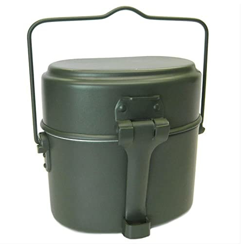 Mess Tin,German Style Aluminium Camping Mess Tin,Outdoor Portable Metal Lunch Box with Thickened Handle for Hiking Fishing Hunting Picnic,Camping Cookware