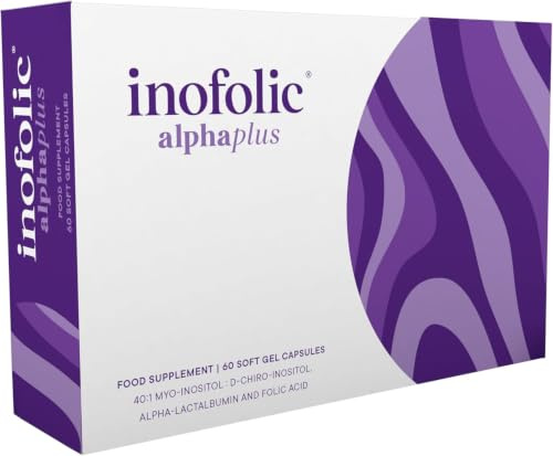 Inofolic AlphaPlus – Myo-Inositol & D-Chiro-Inositol – 40:1 Ratio – 400ug Folic Acid – PCOS Supplement for Women – Hormonal Balance, Fertility & Metabolic Function – 60 Capsules – 1 Month Supply