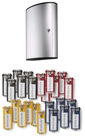Durable 195510 Schlüsselkasten Key Box 72 (für 72 Schlüssel) + 72 Key Clips farbig Sortiert