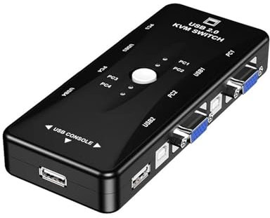Mélangeur Vidéo Commutateur Kvm Usb Répartiteur De Commutateur Vga 2/4 Ports 1920 * 1440 Commutateur Vidéo Vga Pour Périphérique Usb Adaptateur De Moniteur De Souris De Clavier (Sortie 4 En 1)