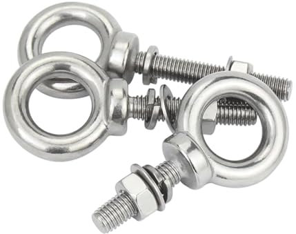 BKEKM boulons Écrous à œil de Levage M3 M4 M5 M6 M8, Boulon à œil annulaire, écrou à œil Marin avec Jeu de rondelles d'écrou, Jeu de vis à écrou à œil en Acier Inoxydable 304 écurie