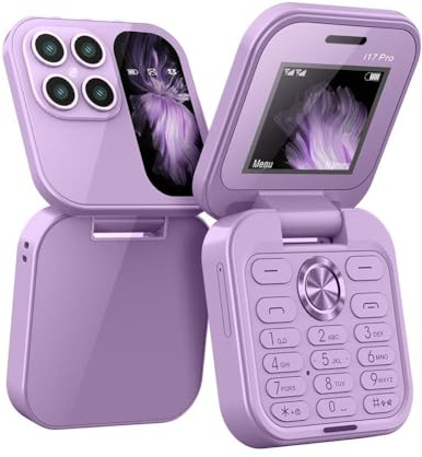 Mini Flip Mobile Phone, 2024 New Foldable Cell Phone with FM Radio Magic Voice Blacklist Speed Dial Vibration, 2 SIM Card Small Display Cell Phone Gift for Father's Day Mother's Day