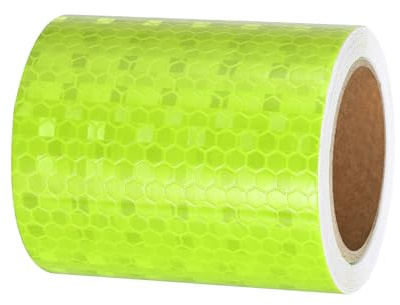 PATIKIL Cinta Reflectante Adhesiva, 7cm x 3 m PVC Cinta de Advertencia de Seguridad de Alta Visibilidad Impermeable para Nocturna Camiones Coches Ropa, Verde Fluorescente