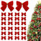 48 Piezas Lazos de Navidad Rojos, Mini Arcos del Árbol de Navidad, Arcos Navideños, Lazo de Cinta de Árbol de Navidad, para días Festivos, Cumpleaños, Bodas, Fiestas y Celebraciones Navideñas