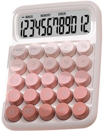 Calculadora de escritorio, calculadora antideslizante con botones grandes, calculadora de escritorio ergonómica, calculadora mecánica de escritorio, bonita calculadora de oficina, calculadora de