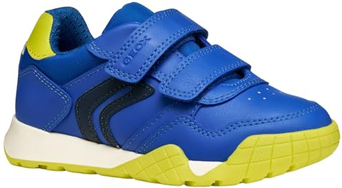 Geox J RANN-E Boy - Zapatillas Deportivas, Color Azul y Lima, Talla 33 EU, Royal Lime., 33 EU
