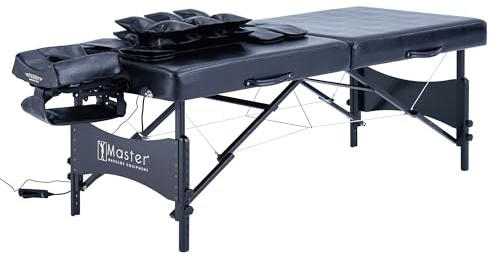 Master Massage Monaco Airwave Massageliege für den ganzen Körper, mit Airbags, 3D-Lendenwirbeltraktion, für den professionellen und privaten Gebrauch, Therapieliege, 76 cm, Schwarz