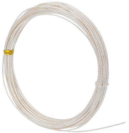 PH PandaHall 10 m 925 Sterling Versilberter Twist Draht Strukturierter Kupferdraht Halbharter Kupferdraht Metall 1mm Dick Basteldraht Zur Schmuckherstellung