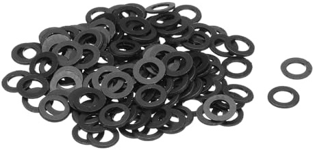 QUARKZMAN 120 Pcs Arandelas Planas, Pasacables de Nylon M6 6Mm Id 10Mm Od 1Mm de Grosor Arandela Lisa Arandelas de Plástico para Juntas de Hojas de Plástico Espaciador, Negro