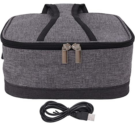 Sac À Déjeuner Chauffant Usb, Boîte À Déjeuner Chauffante Au Four Portable Avec Chauffe-Aliments, Lunch Box Chauffante Conteneur Alimentaire, Sac De Chauffage De Température (Gris Clair)