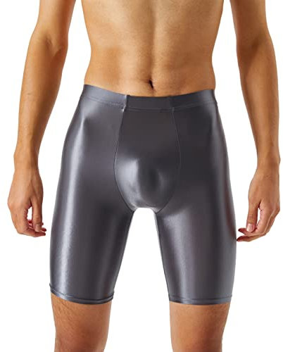 RUMAOZIA Glänzende Leggings Herren Strumpfhose Öl Boxershorts Kurze Sport Fitness Laufhosen Stretch Sportleggings Atmungsaktiv Funktionsunterhose Glanz Kompressionshose Sexy Badeshorts