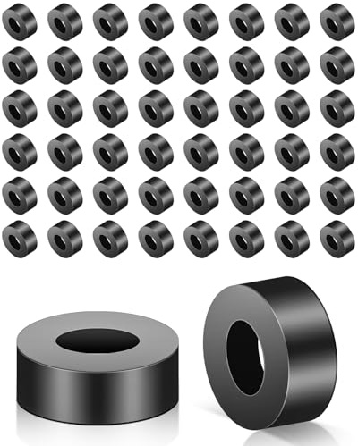 Jeboler Distanzhülsen M8×14×5mm, 50 Stk ABS Abstandshalter Kunststoff Runde | Distanzscheiben Schwarz Nylon Unterlegscheiben Isolierung Abstandshülsen ohne Gewinde Säulen Distanzhülse für Schrauben