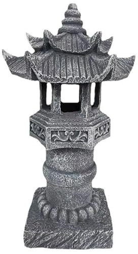 SHITOOMFE Lanterne en Pierre Japonaise, Statues de pagode Japonaise, Lanterne de pagode Solaire étanche, 4, 8x4, 8x12 Pouces Pierre décorative pour Balcon Jardinage Jardin, Patio, Porche