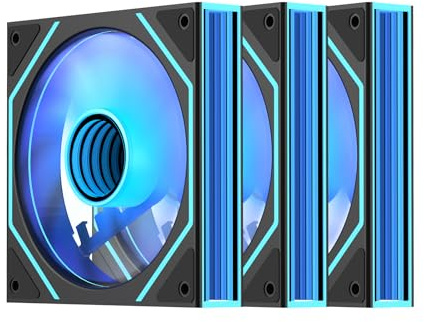 Jungle Leopard Prism4Ultra RGB PC Lüfter 120MM 1/3er Pack Gehäuselüfter[Infinite Mirror][HDB]58.36CFM/1850RPM/26LEDs 5V3PIN ARGB und 12V4PIN PWM Lüfter (Black, Reverse-3PCS)