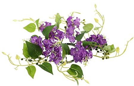 SOLUSTRE Artificial Flower Candle Ring Wreath Elegant Faux Floral Centerpiece for Weddings Home Decor and Special Events Hyacinth Design for Pillar Candles
