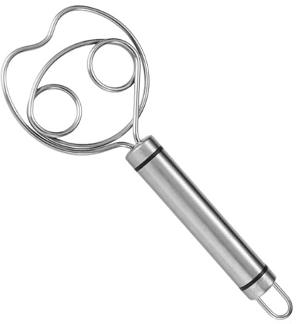 Fouet Danois - Whisk Danish | Fouet en acier inoxydable avec manche en bois | Ustensile de cuisine à tête de bobine avec manche pour et gâteau au