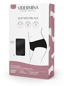 Vidermina Slip Mestruali Taglia M Vita Bassa – Mutandine assorbenti per flusso medio 3 strati senza cuciture – Comfort e controllo odori – Lavabili riutilizzabili – Alternativa ad assorbenti e tamponi