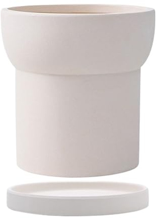 Fiorina di porcellana - nave in ceramica bianca, pentola per interni vetrati, supporto per tavolo | Contenitore di piante moderne con foro di scarico per cactus, bonsai, aloe, orchidea, monstera,