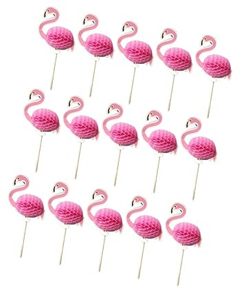 PRETYZOOM 25stücke Flamingo Kuchenstecker für Partys Cupcake-dekoration Hawaii-thema Sicherer Material für Tortendekoration