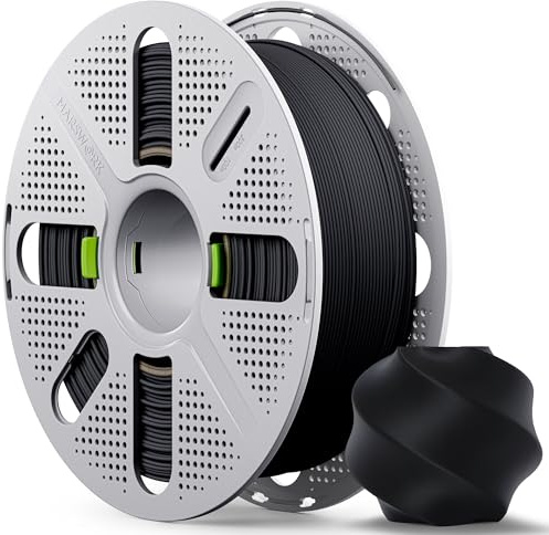 MarsWork Matte PLA Filament with Quick-Swap Reusable Spool 1kg (2.2lbs), 1.75mm 3D Printing Filament, Compatible with Bambu Lab 3D Printers – Black