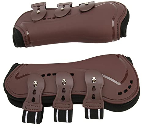Xiuganpo Protector De Pata De Caballo Botas De Pata Delantera De Caballo Resistentes A Los Impactos Transpirables para Saltar - Marrón (M)