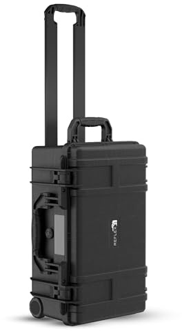 Reflex Camera Large Protective Rolling Hard Camera Case Suitable for Drones, Lens, DSLR & Guns. Smooth Rolling Wheels Foam Dividers and Sections, Waterproof IP67, Shockproof wit Configurable Dividers