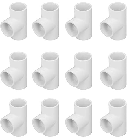 ERYUE Set di Raccordi per Tubi a T in PVC per la Distribuzione dell'Acqua la Casa, Giunti in Plastica di Uguale Diametro da 12 Pezzi Sistemi Acqua Fredda (25 mm)