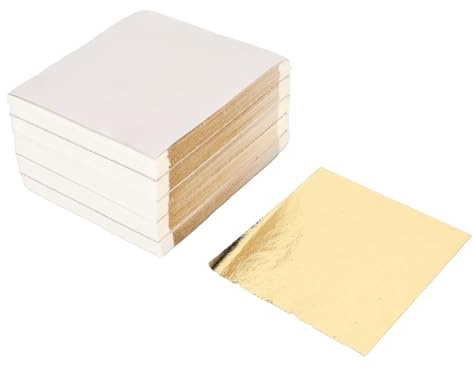 Generic 500 St Fashionabla Bladguld för Konstförgyllning Hantverksdekoration, Premiummaterial, för Heminredning 3,7 X 3, Tum