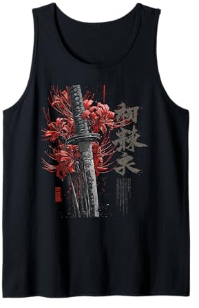 Katana Épée de lys araignée Rouge Anime Japonais Otaku Débardeur