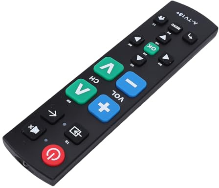 Ejoyous Universal TV-fjärrkontroll Seniorvänlig TV-fjärrkontroll Äldre Stor Knappfjärrkontroll Ingen Ihopkoppling Enkel Att Använda med överdimensionerade