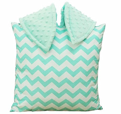Baby kaninöronkudde 40 x 40 cm babytäcke babykudde. Dekorativ kudde. Perfekt som present !! Rolig kudde barnkudde (1 kudde, mint)