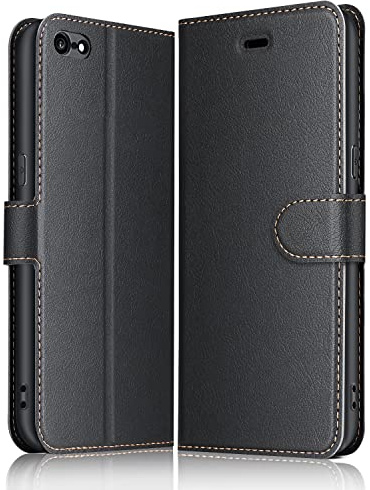 ELESNOW Coque pour iPhone 6 Plus/iPhone 6S Plus, Premium Portefeuille Étui Housse en Cuir Compatible avec Apple iPhone 6 Plus / 6S Plus (Noir)