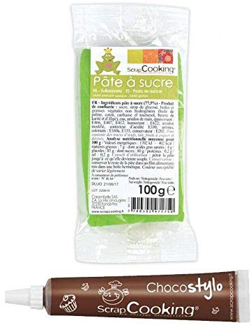 Chokladpenna + gräsgrön sockerpasta 100 g